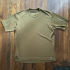 Salomon Biking Athletic Shirt Olive Green Hiking Outdoor Large L